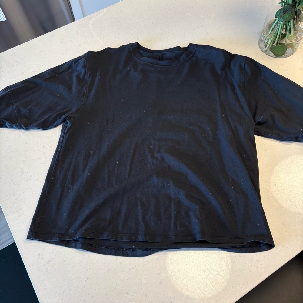 Lululemon Women’s LA 3/4 Sleeve Crewneck Black Confetti Color Size 6